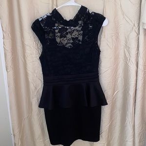 Black lace Peplum dress